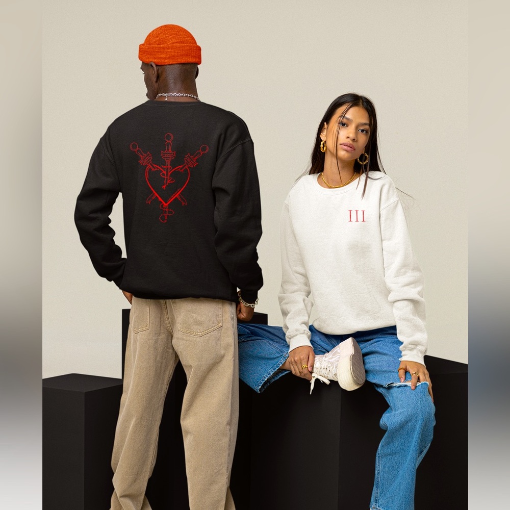 New to the shop🔥 3 of swords crewneck.